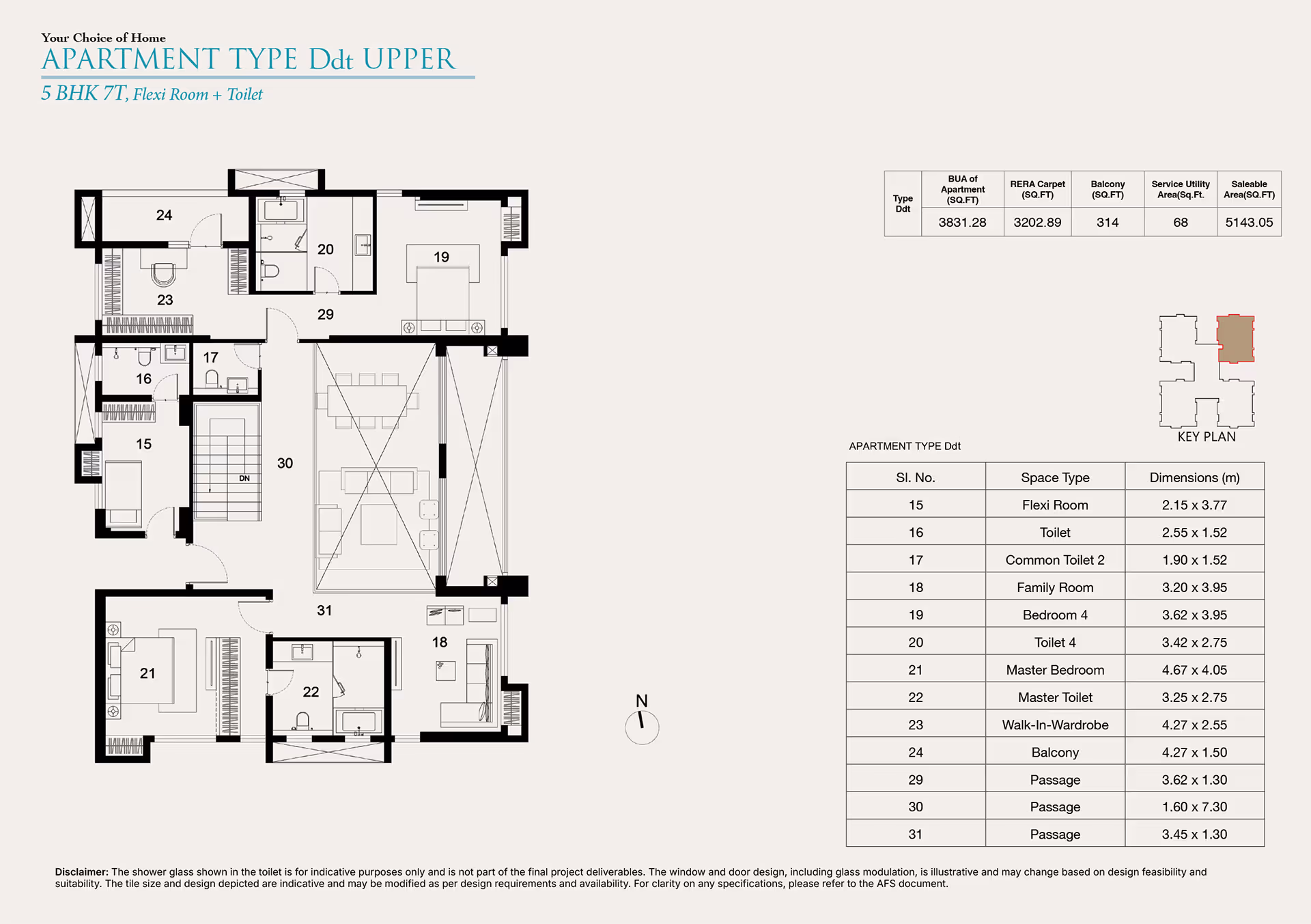 5 BHK duplex floor plan